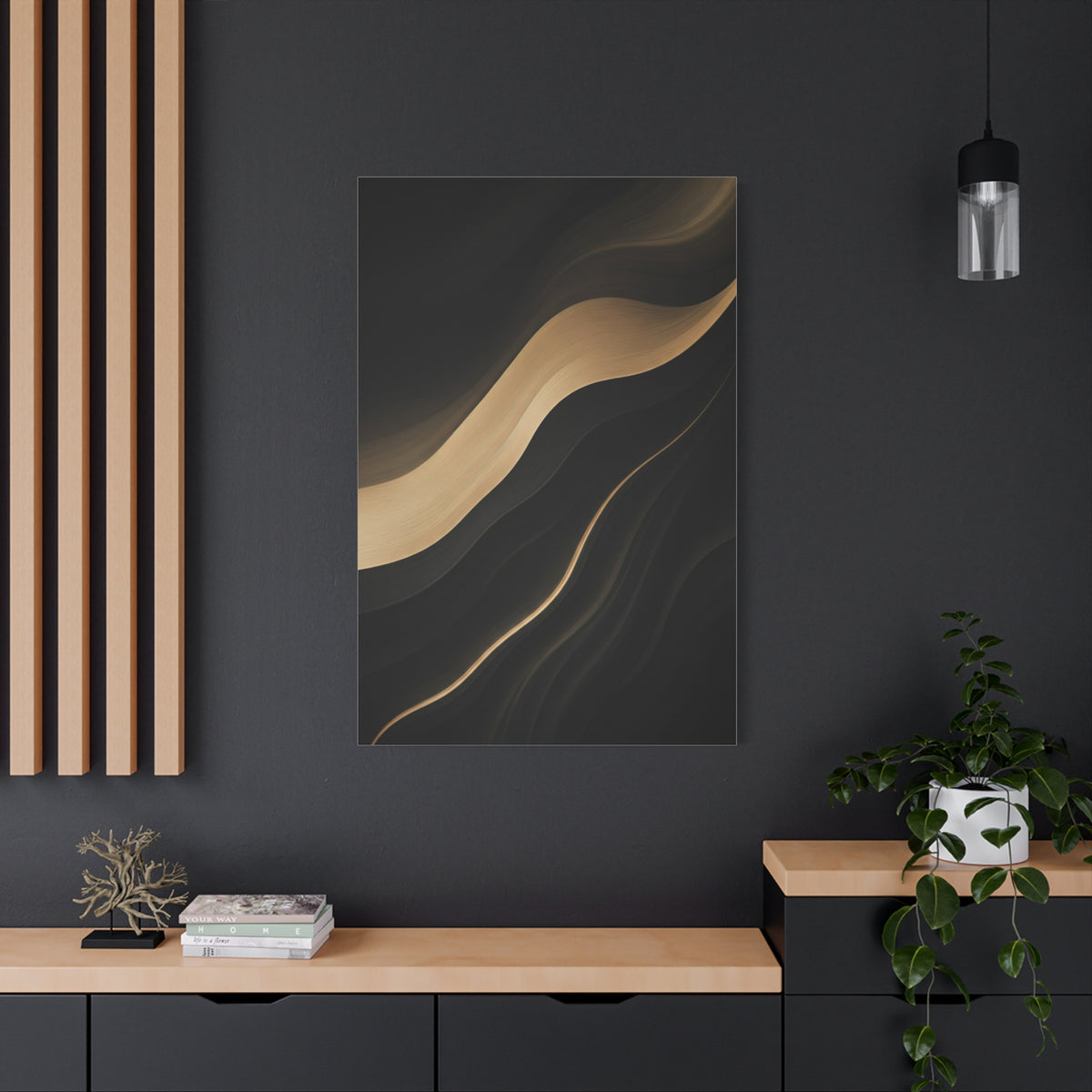 Golden Flow Abstract Wave Wall Art & Canvas Prints