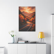 Autumn Mountain Road Landscape Wall Art & Canvas Print