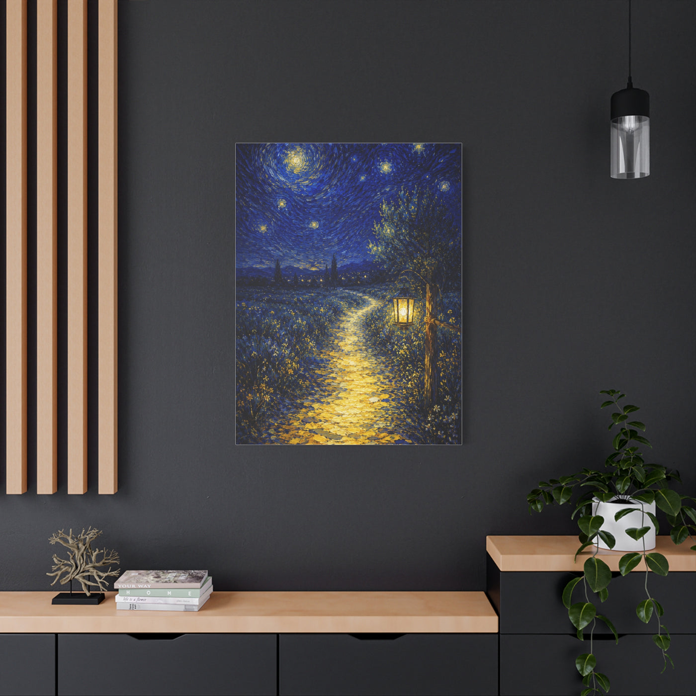 John 8:12 Lantern Path Scripture Wall Art & Canvas Print