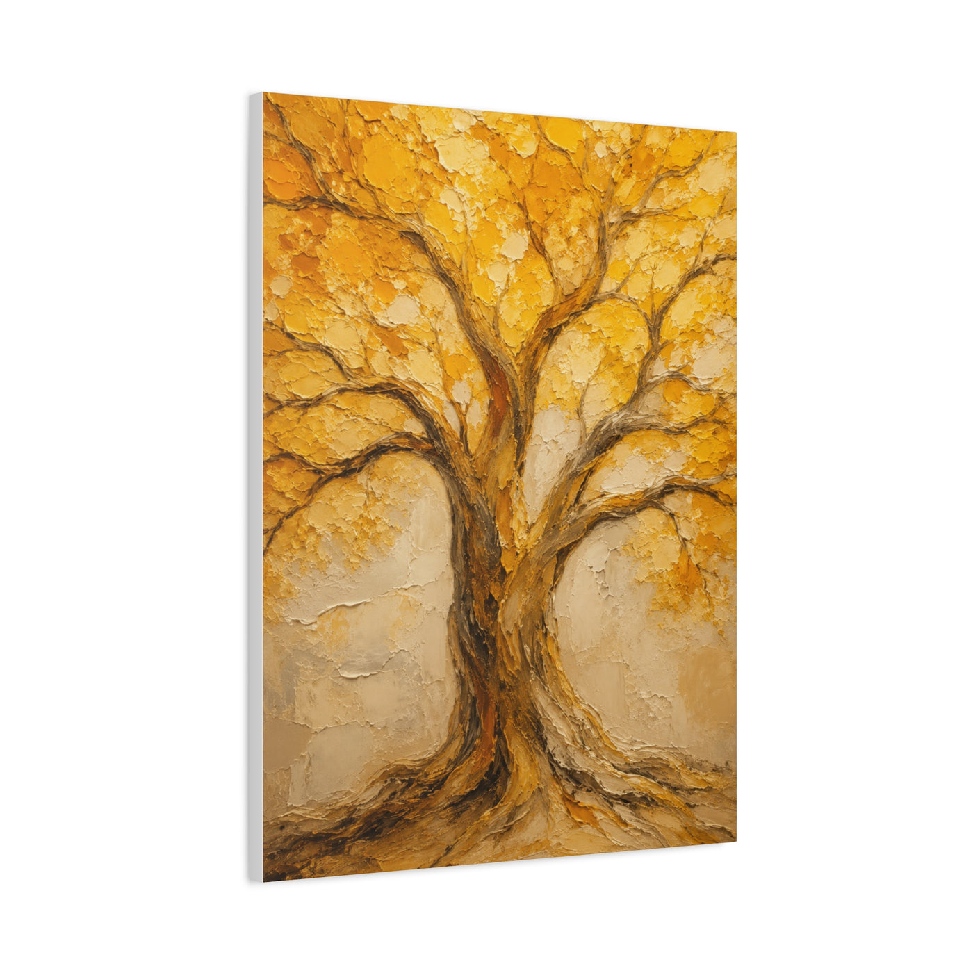 Impasto Golden Tree of Life Texture Wall Art & Canvas Print
