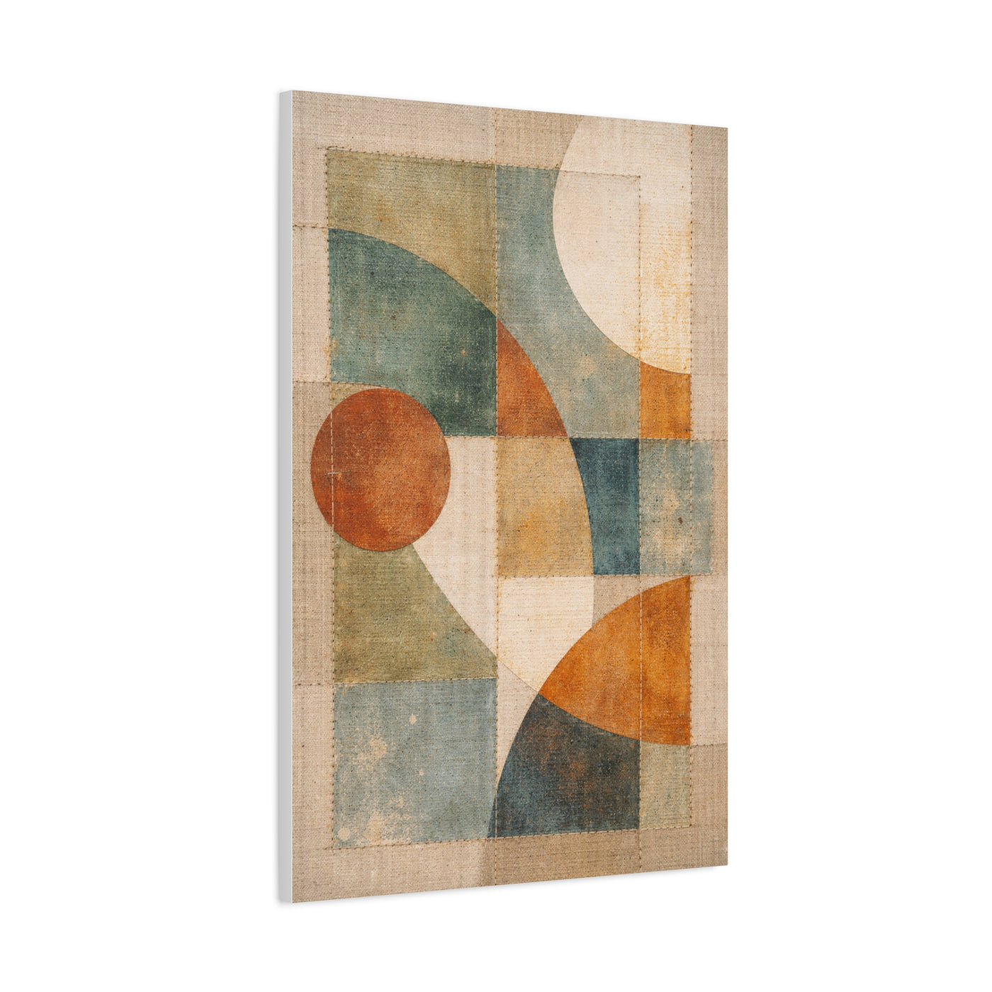 Stitched Geometric Canvas Abstraction Wall Art & Canvas Print