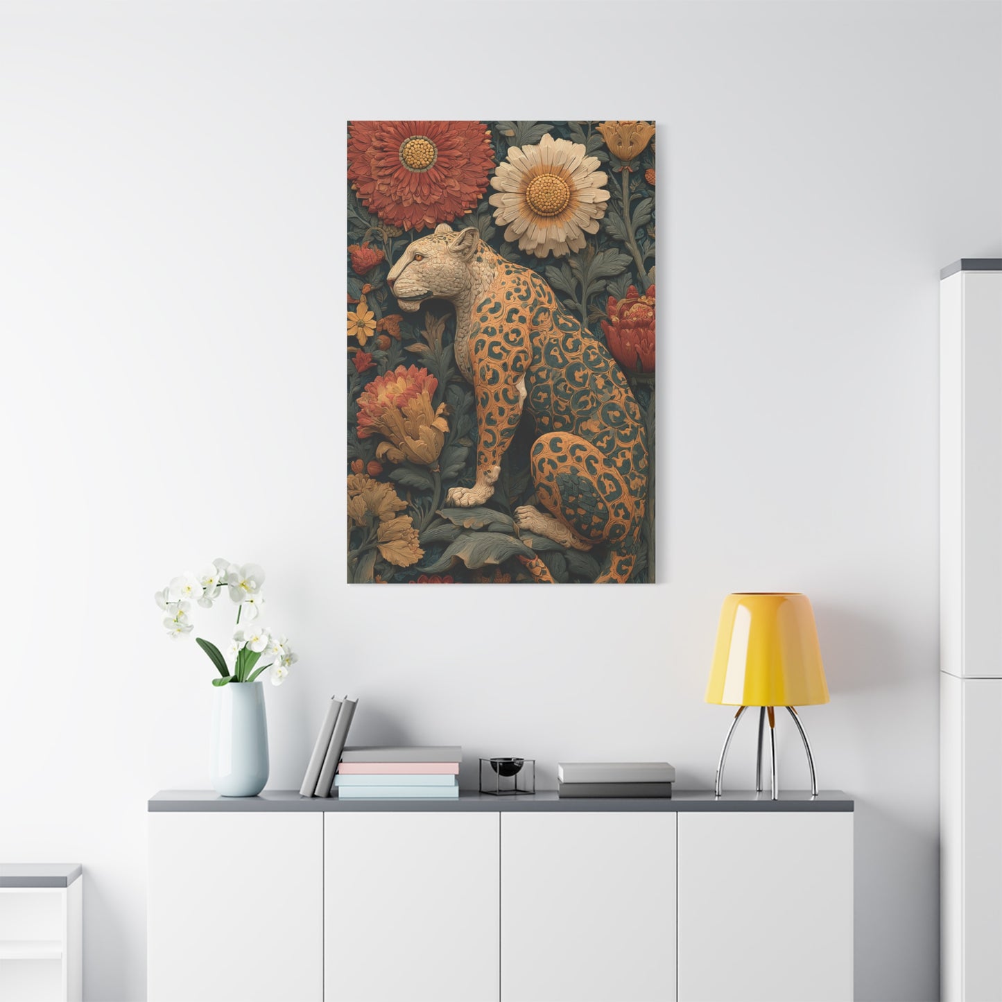 Talavera Jaguar Folk Pattern Wall Art & Canvas Print