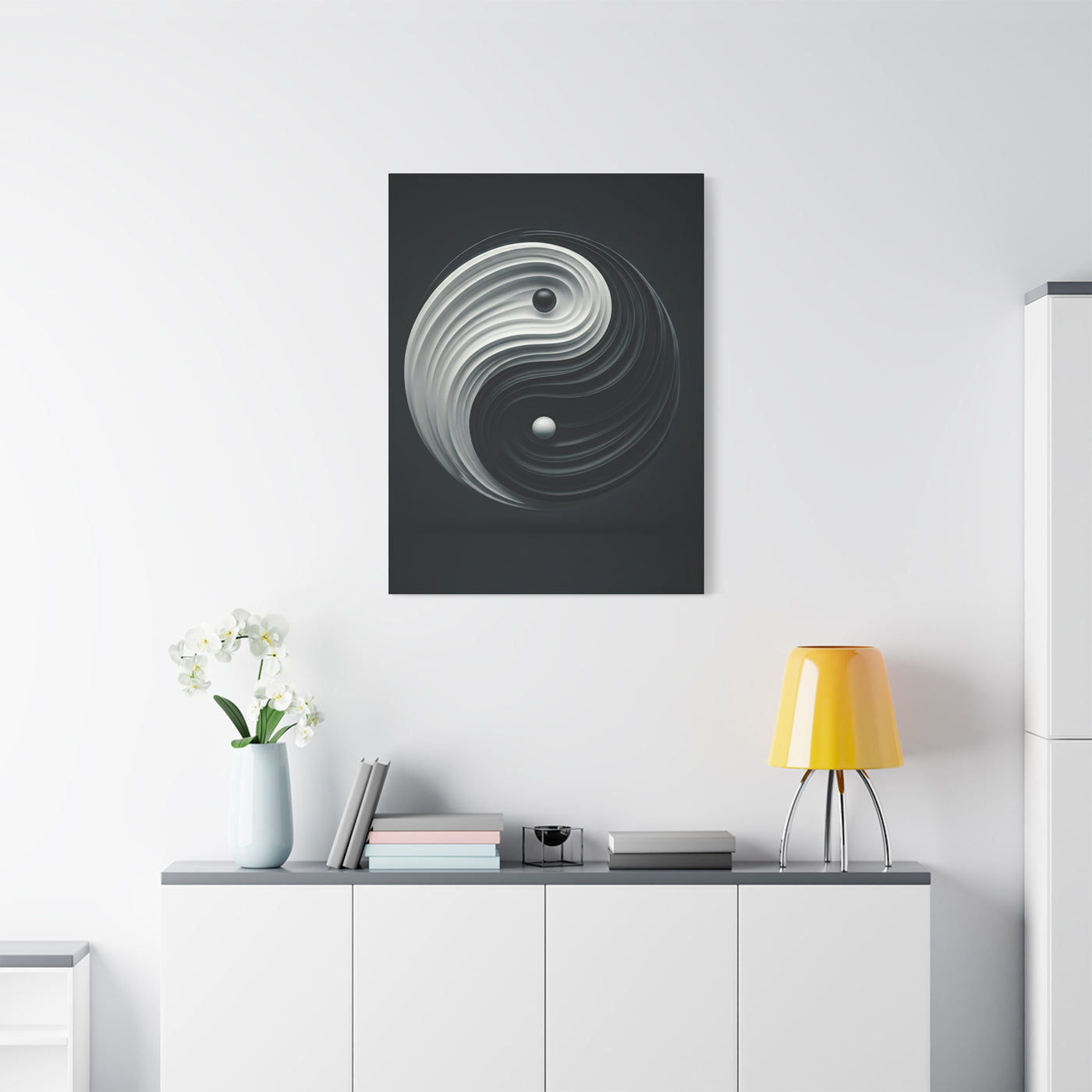 Monochrome Yin Yang Energy Wall Art & Canvas Prints