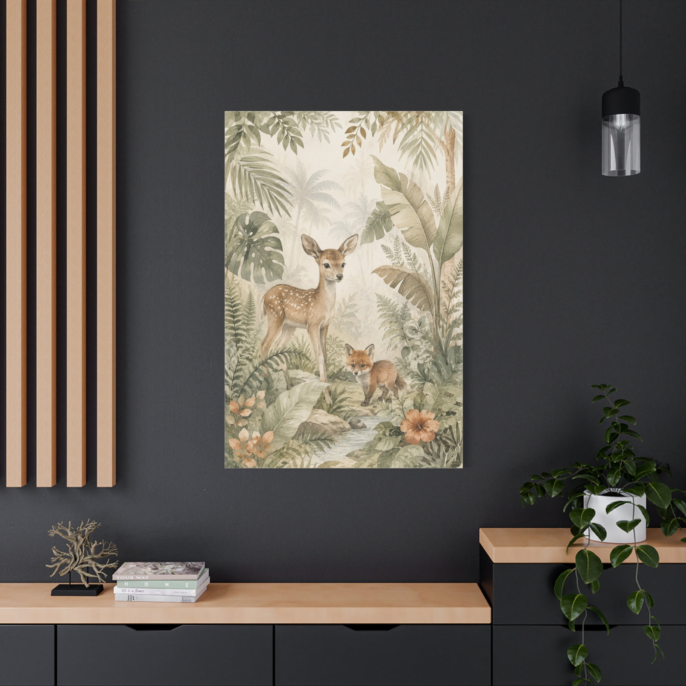 Neutral Safari Botanical Wildlife Tropical Wall Art & Canvas Print