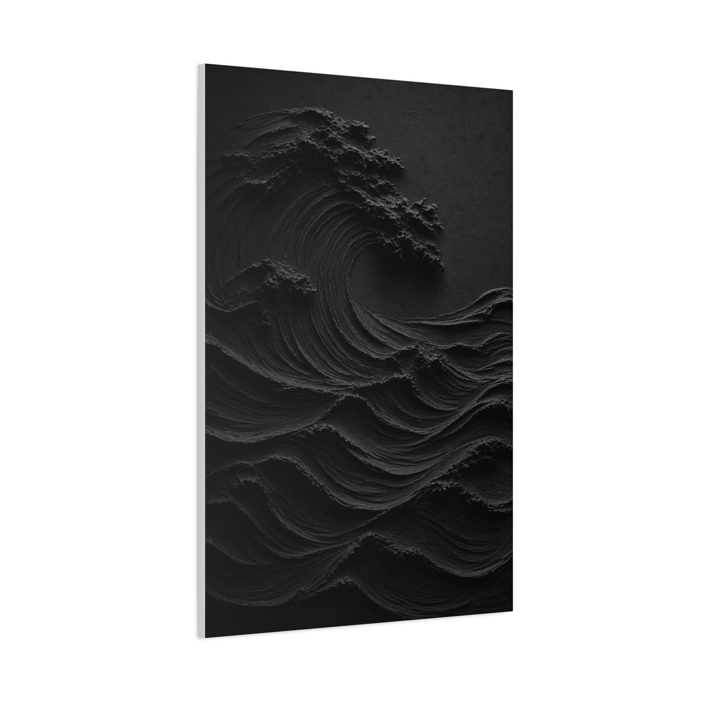 Dark Textured Wave Monochrome Statement Wall Art & Canvas Print