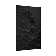 Dark Textured Wave Monochrome Statement Wall Art & Canvas Print