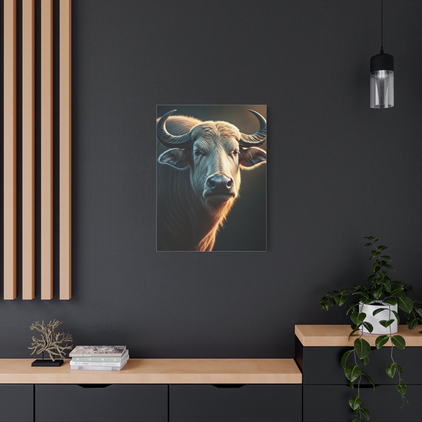 Soft Glowing Light Water Buffalo Portrait Wall Art & Canvas Print