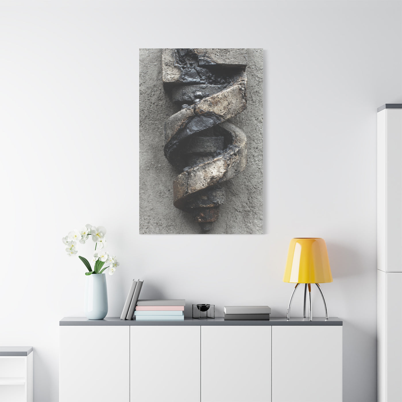 Weathered Spiral Stone Sculpture Wall Art & Canvas Print