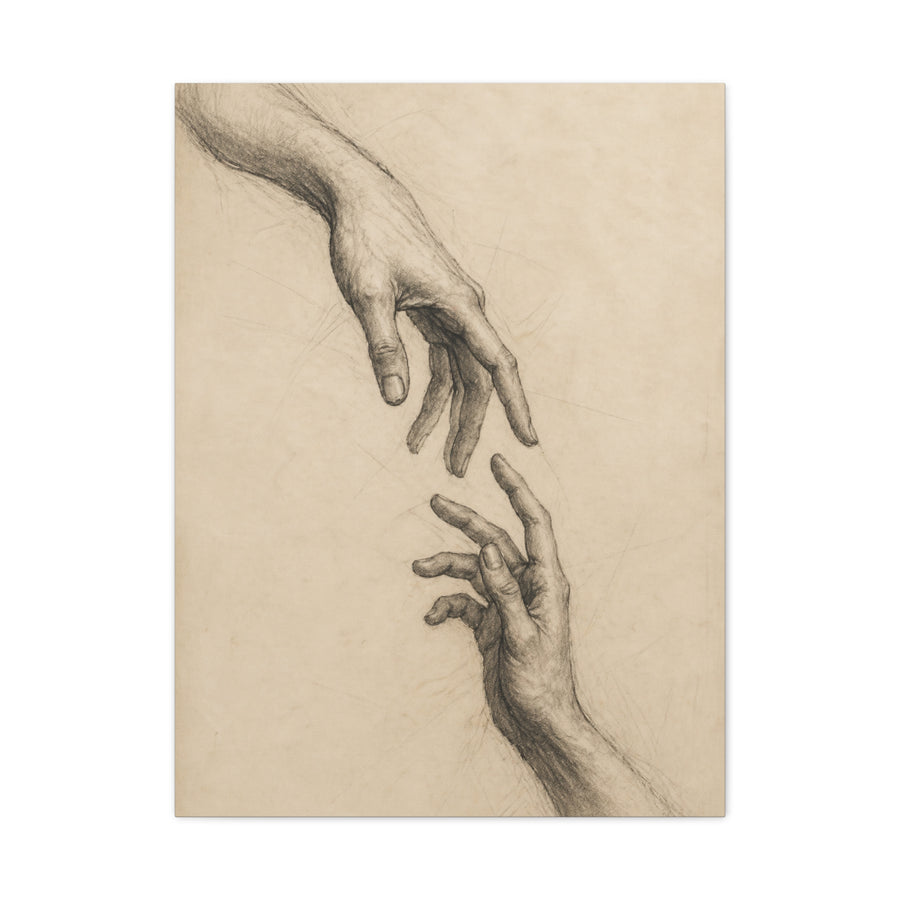 Expressive Hands Charcoal Study Wall Art & Canvas Print