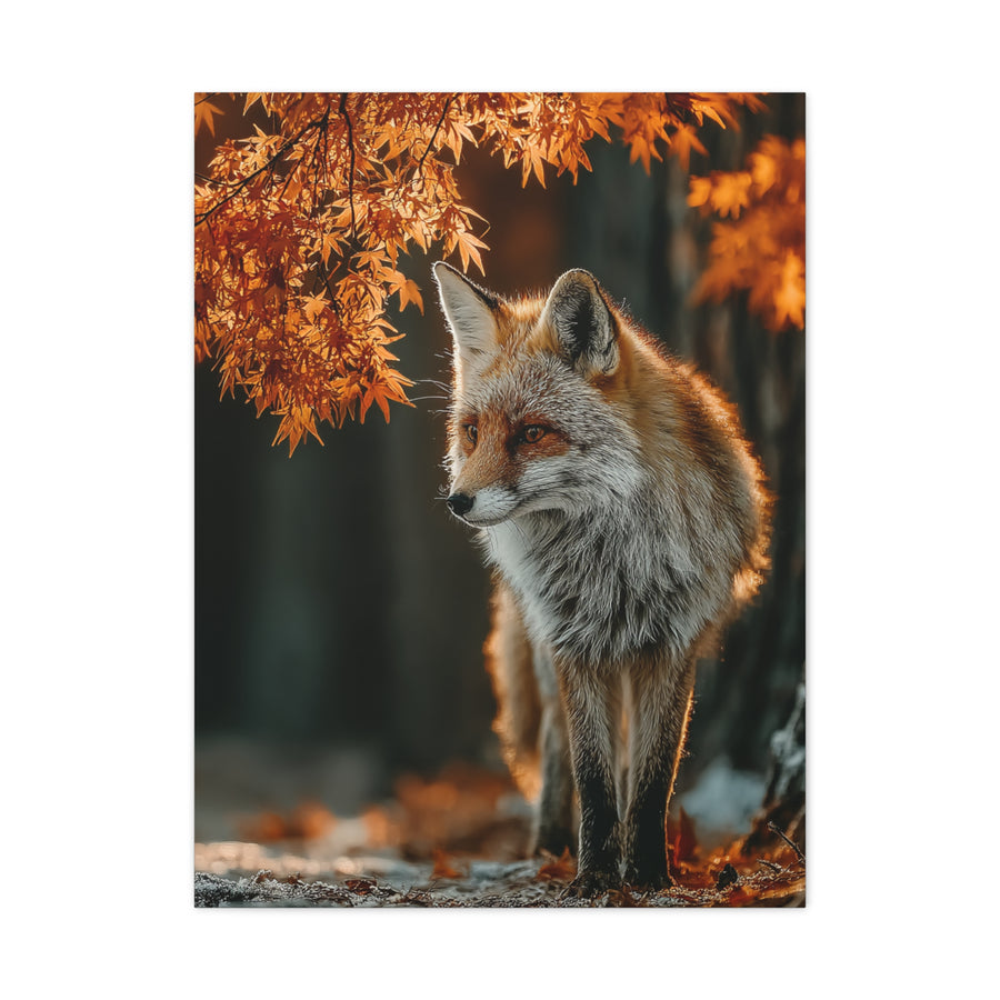 Autumn Forest Path Fox Wall Art & Canvas Print