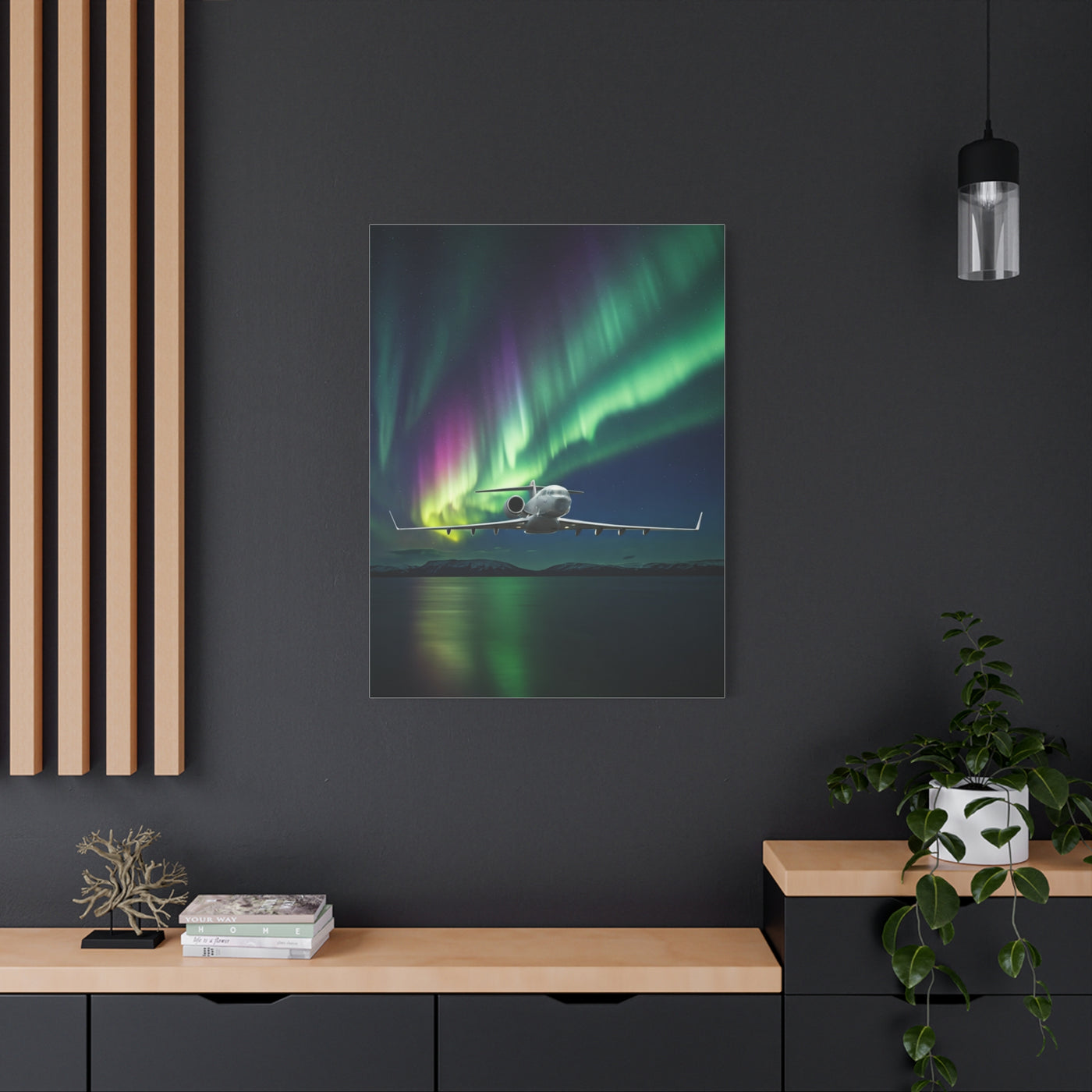 Northern Lights Jet Flight Wall Art & Canvas Prints