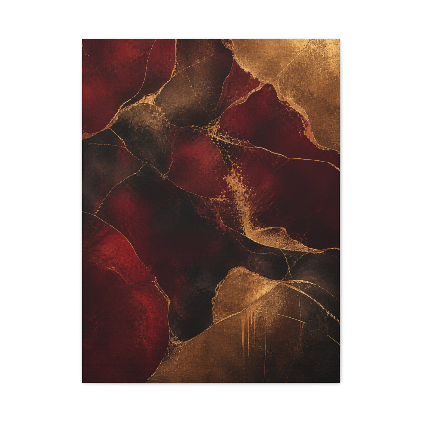 Oxblood and Gold Luxury Abstract Wall Art & Canvas Print