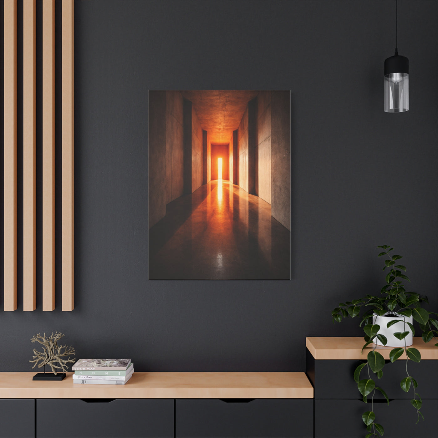 Minimal Orange Light Corridor Wall Art & Canvas Print