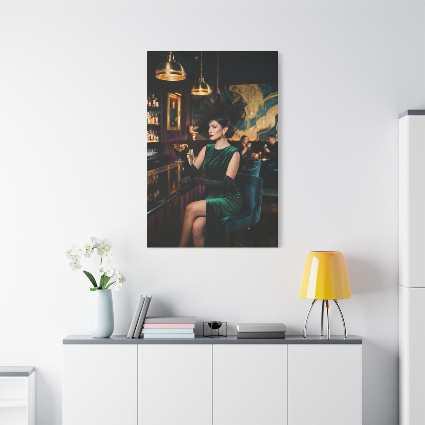 Couture Bar Lounge Woman Portrait Wall Art & Canvas Print