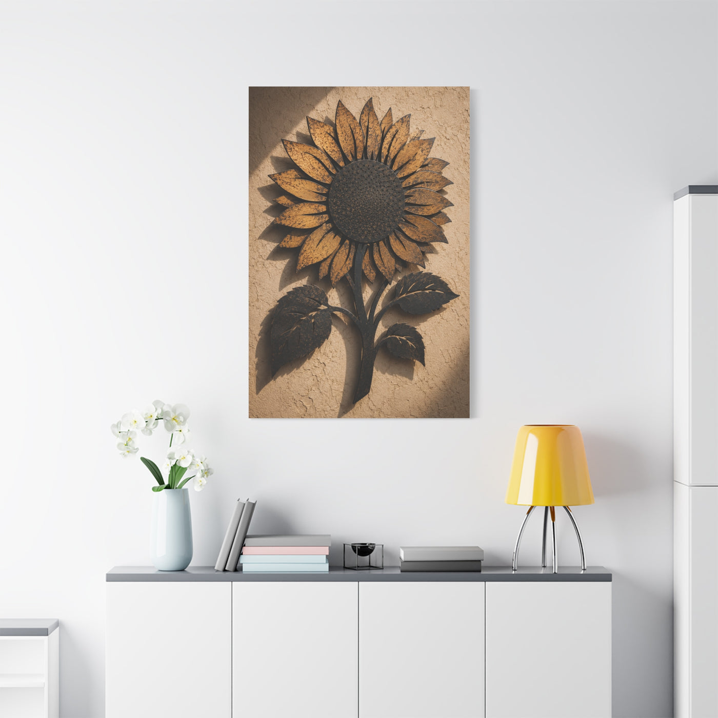 Rustic Iron Sunflower Wall Sculpture Wall Art & Canvas Print