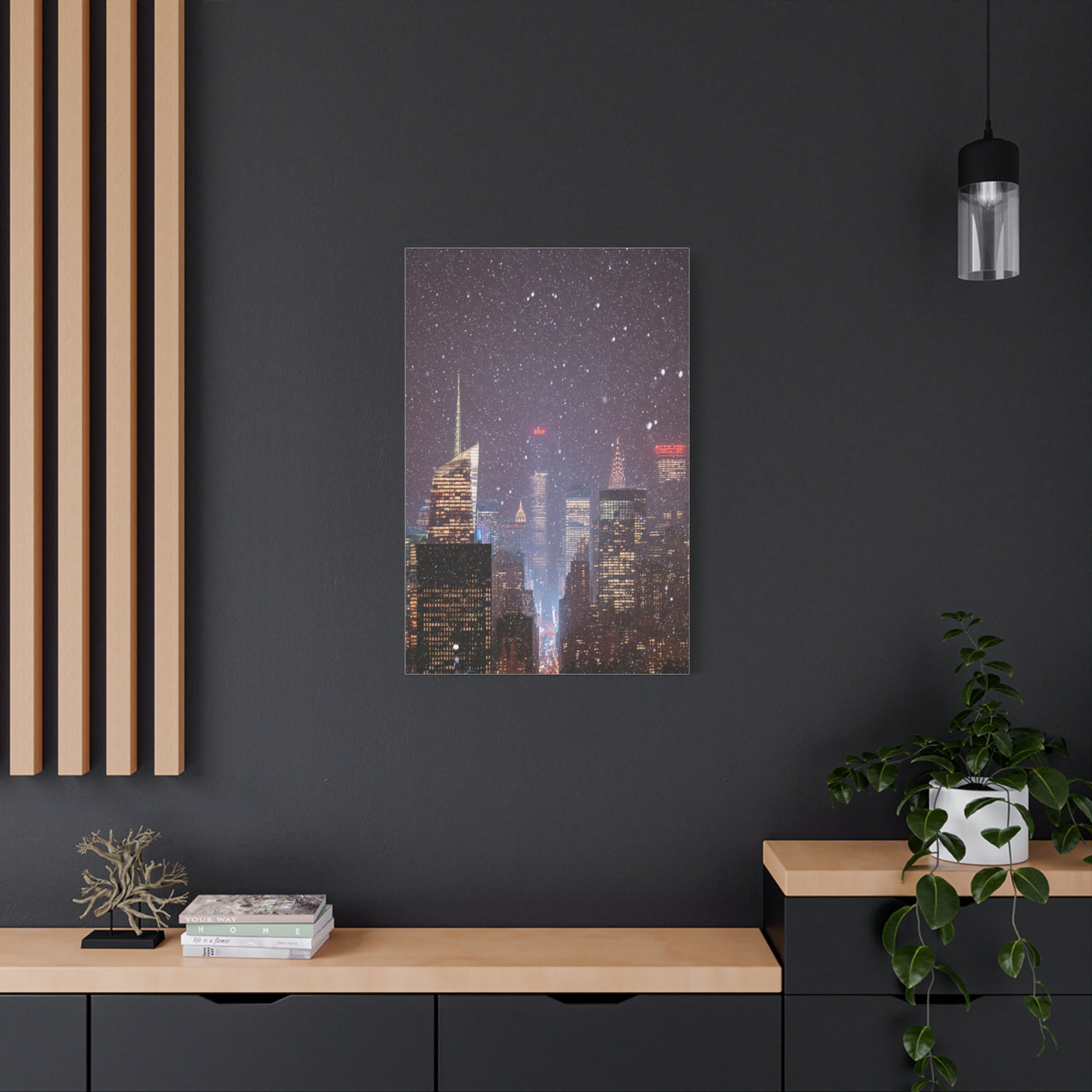 New York Winter Snowfall Skyline Wall Art & Canvas Print