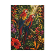 Luxury Jungle Macaw Floral Scene Tropical Wall Art & Canvas Print