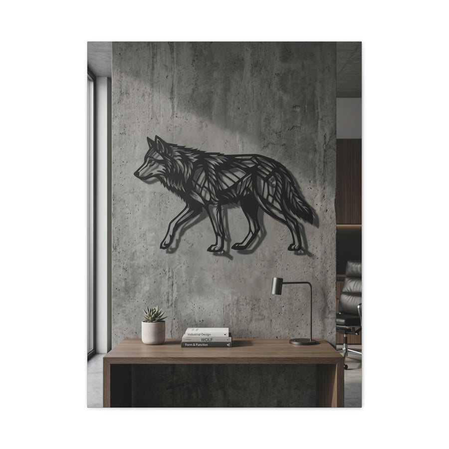 Geometric Line Wolf Wall Sculpture Panel Wall Art & Canvas Print
