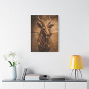 Teak Root Antelope Sculptural Mount Wall Art & Canvas Print