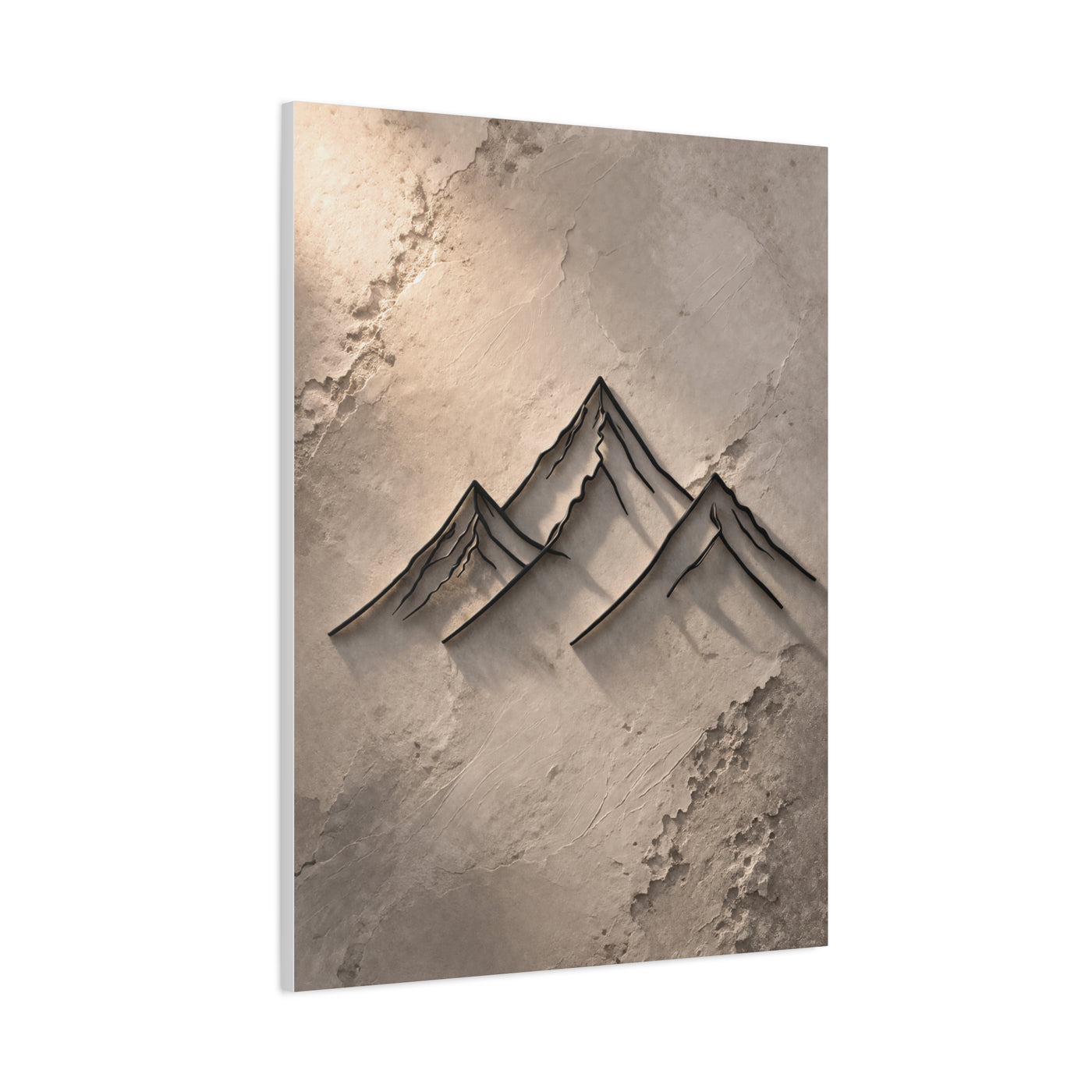 Minimalist Metal-Line Mountain Concept Wall Art & Canvas Print