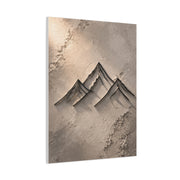 Minimalist Metal-Line Mountain Concept Wall Art & Canvas Print