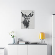 Minimal Ink Wash Deer Portrait Wall Art & Canvas Print