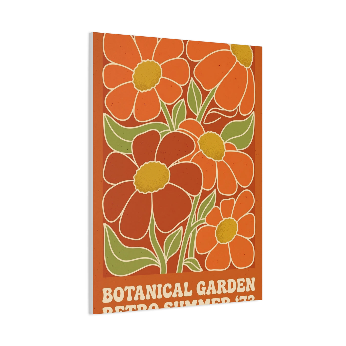 Retro Botanical Orange Flower Poster Wall Art & Canvas Print