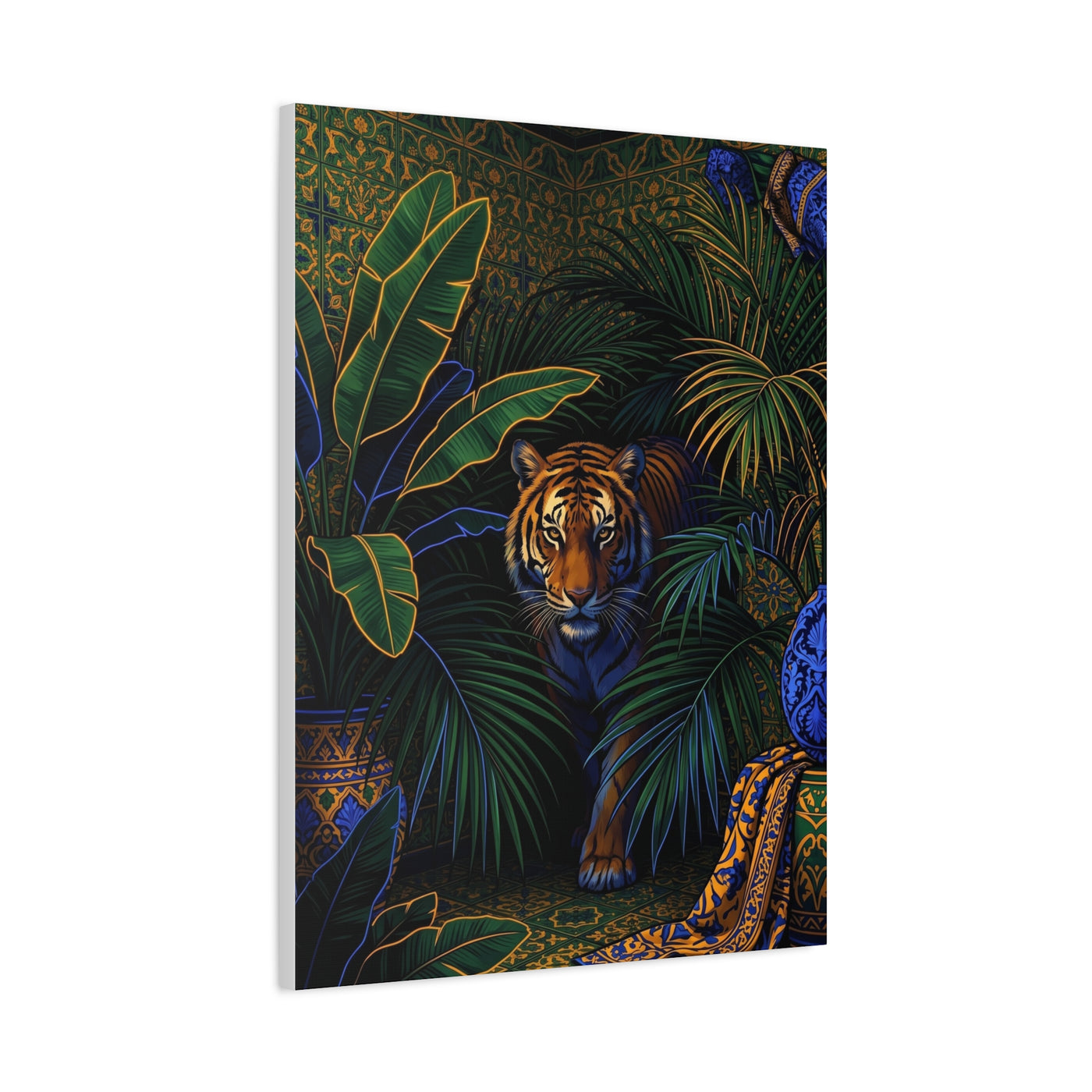 Exotic Tiger Jungle Interior Tropical Wall Art & Canvas Print