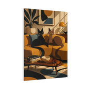 Playful Retro Cats Lounge Scene Wall Art & Canvas Print