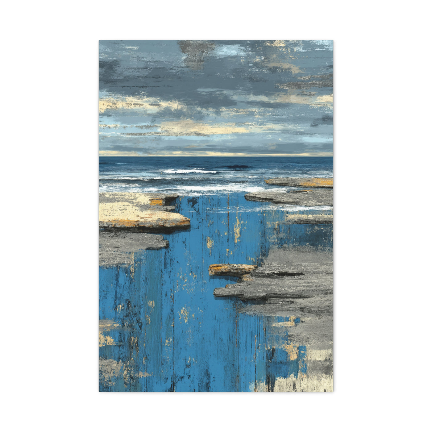 Coastal Horizon Abstract Seascape Wall Art & Canvas Print