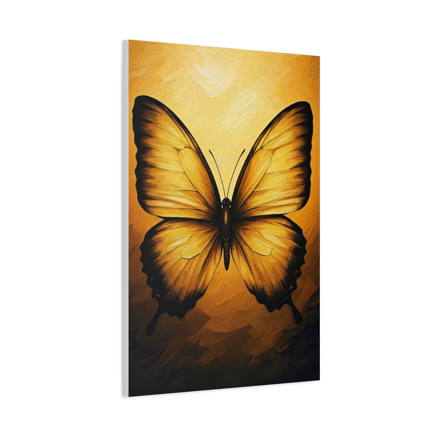 Golden Minimal Butterfly Silhouette Wall Art & Canvas Prints