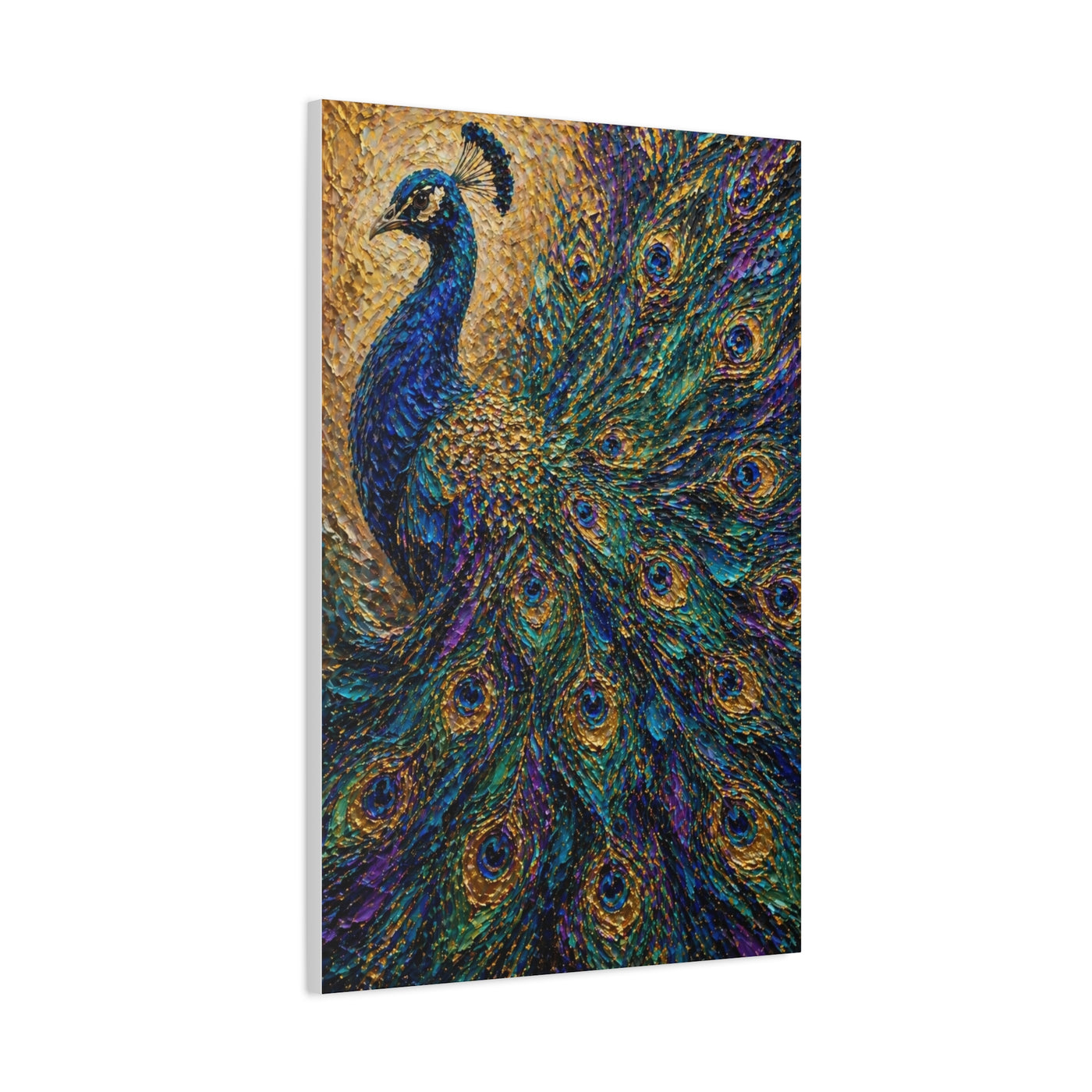 Impasto Jewel Peacock Expressionist Wall Art & Canvas Print