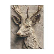 Rustic Stone Deer Relief Wall Art & Canvas Print