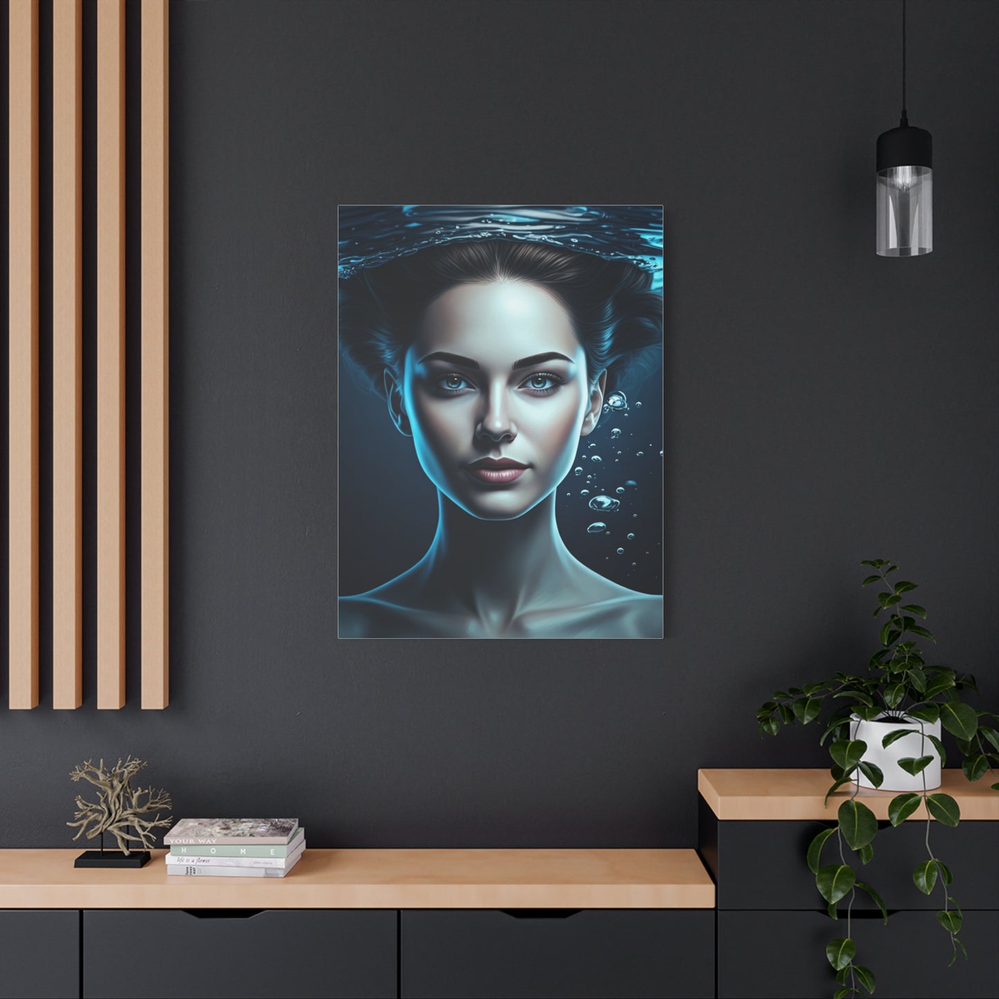 Underwater Woman Portrait with Floating Hair Wall Art & Canvas Prints