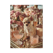 Chihuahua Champagne Bar Cart Wall Art & Canvas Print