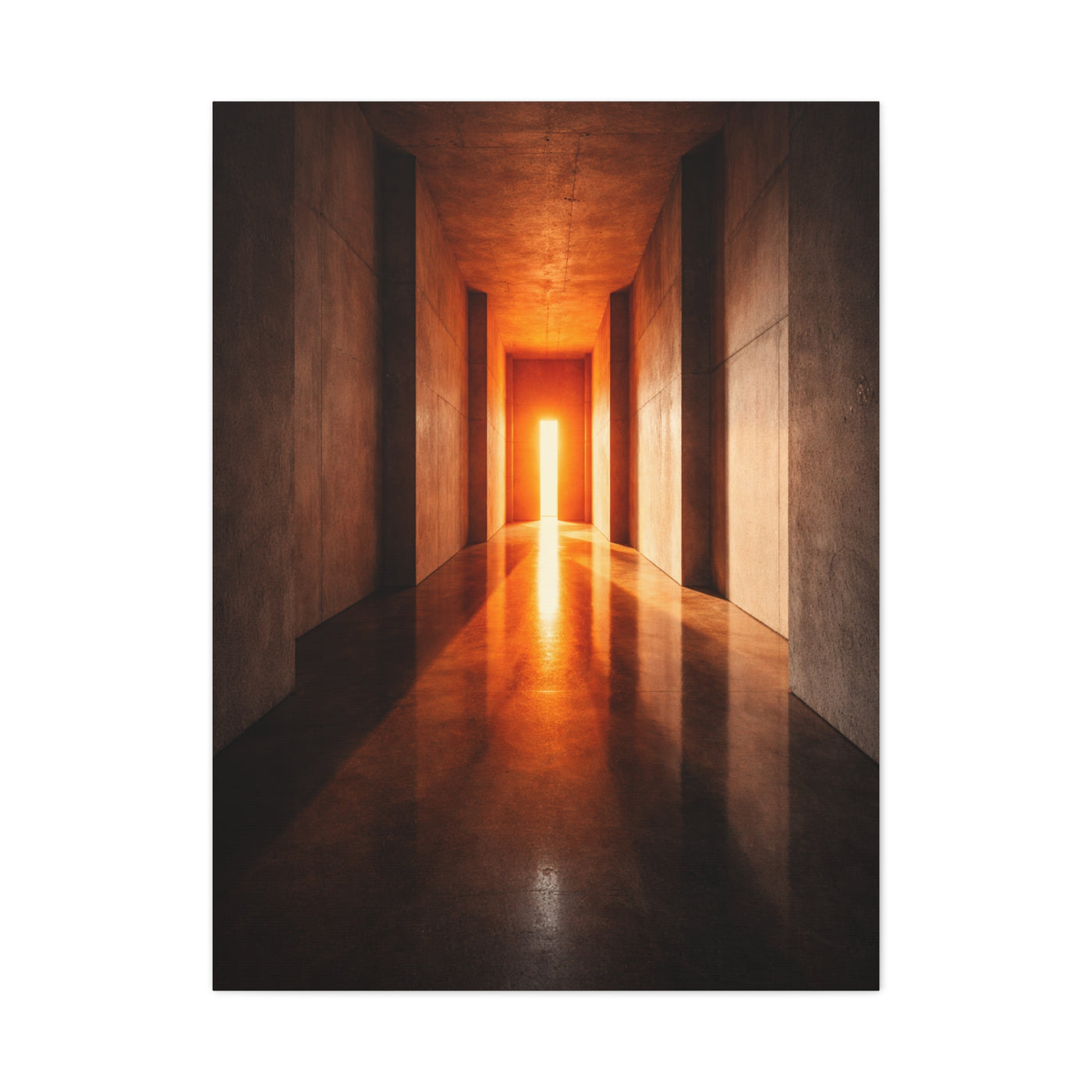 Minimal Orange Light Corridor Wall Art & Canvas Print