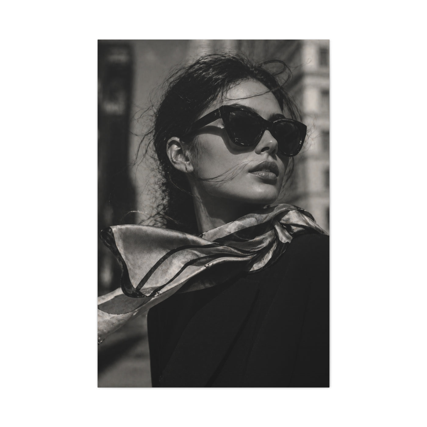 High-Fashion Sunglasses Portrait Wall Art & Canvas Print