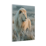 White Lion Frosted Grass Portrait Wall Art & Canvas Print