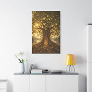 Golden Bodhi Tree Illumination Wall Art & Canvas Print