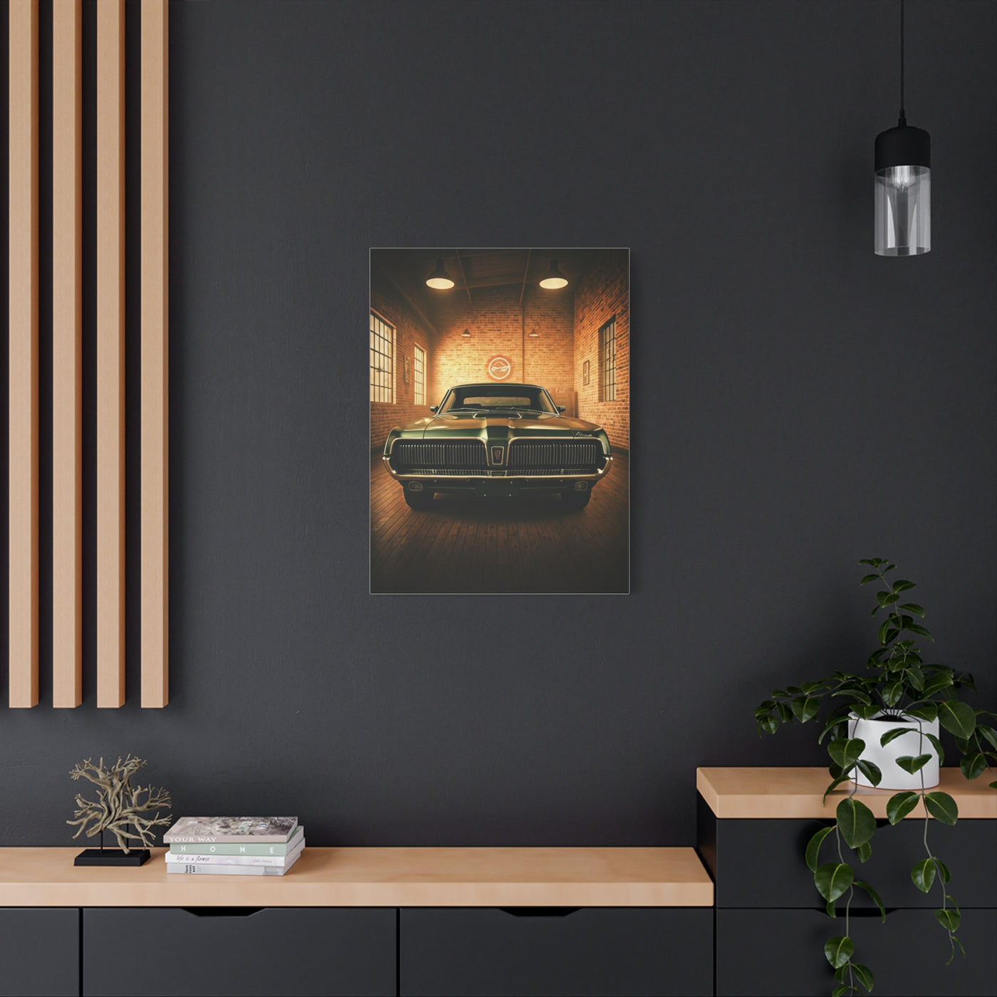 Mercury Cougar Retro Dealership Wall Art & Canvas Prints