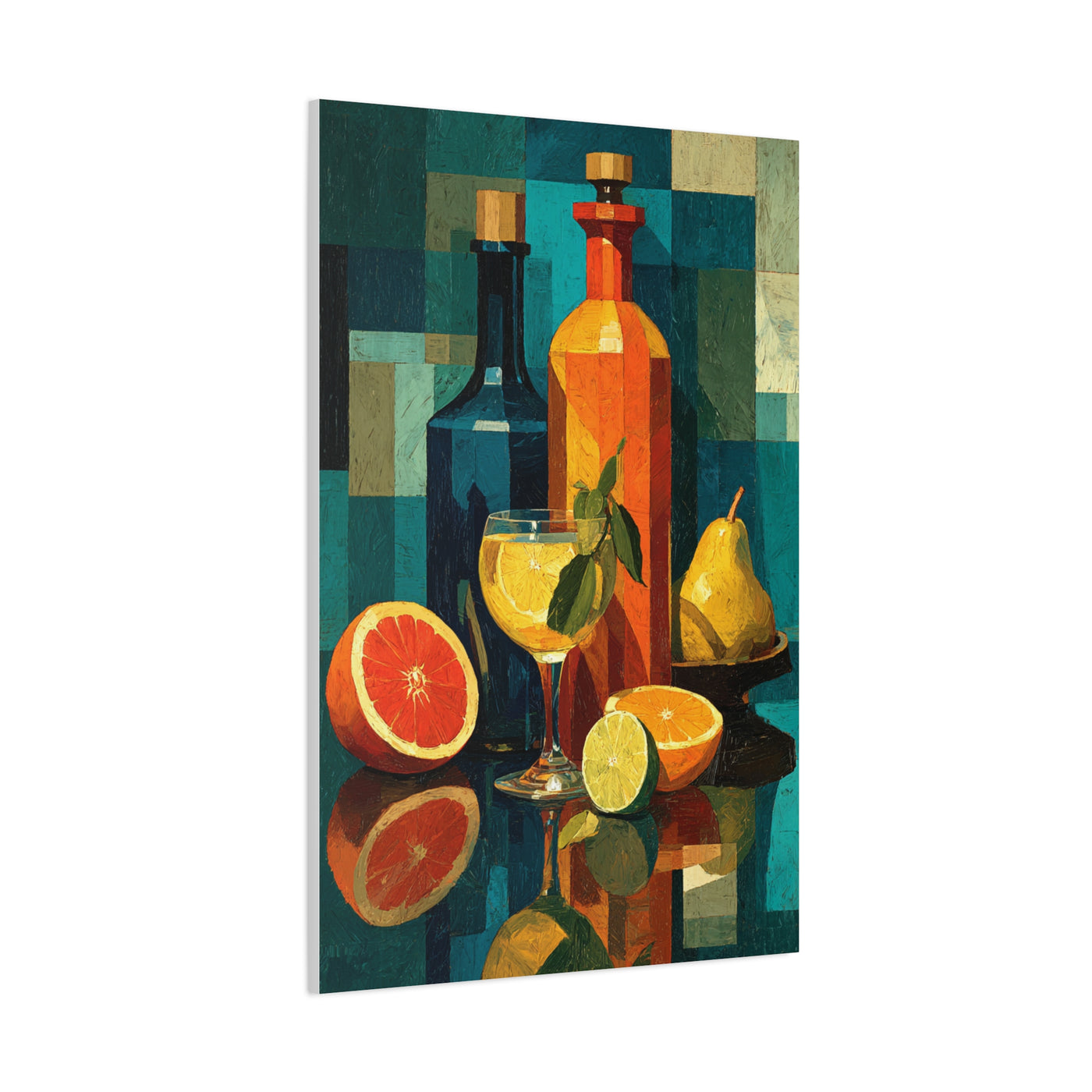 Cubist Dining Still Life Wall Art & Canvas Print