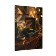 Retro Record Player Lounge Scene Wall Art & Canvas Print