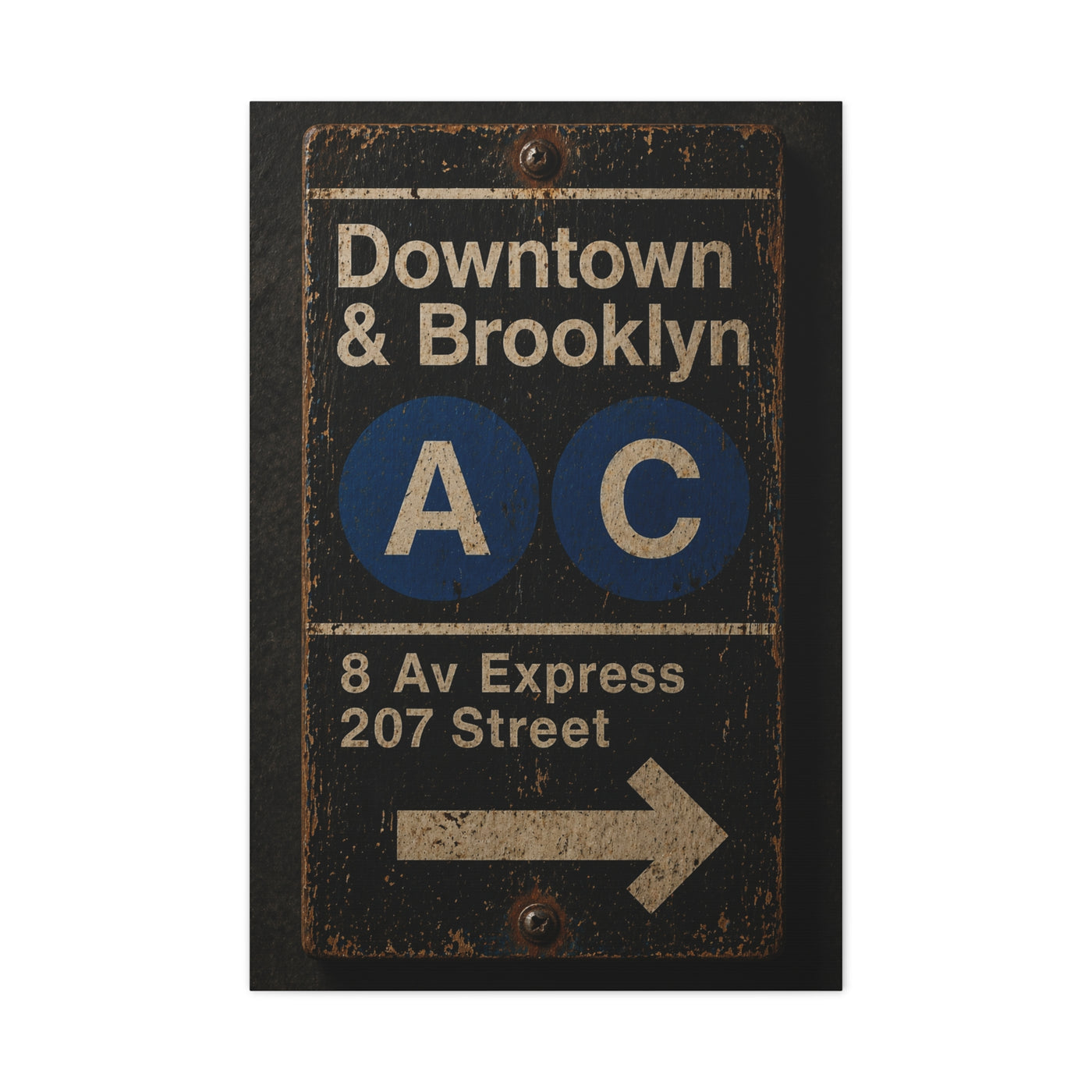 Vintage Subway Sign Industrial Wall Art & Canvas Print