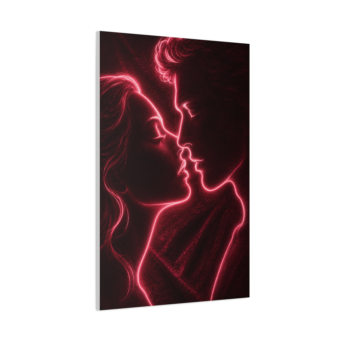 Neon Velvet Kiss Silhouette Wall Art & Canvas Print