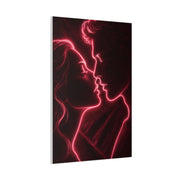 Neon Velvet Kiss Silhouette Wall Art & Canvas Print