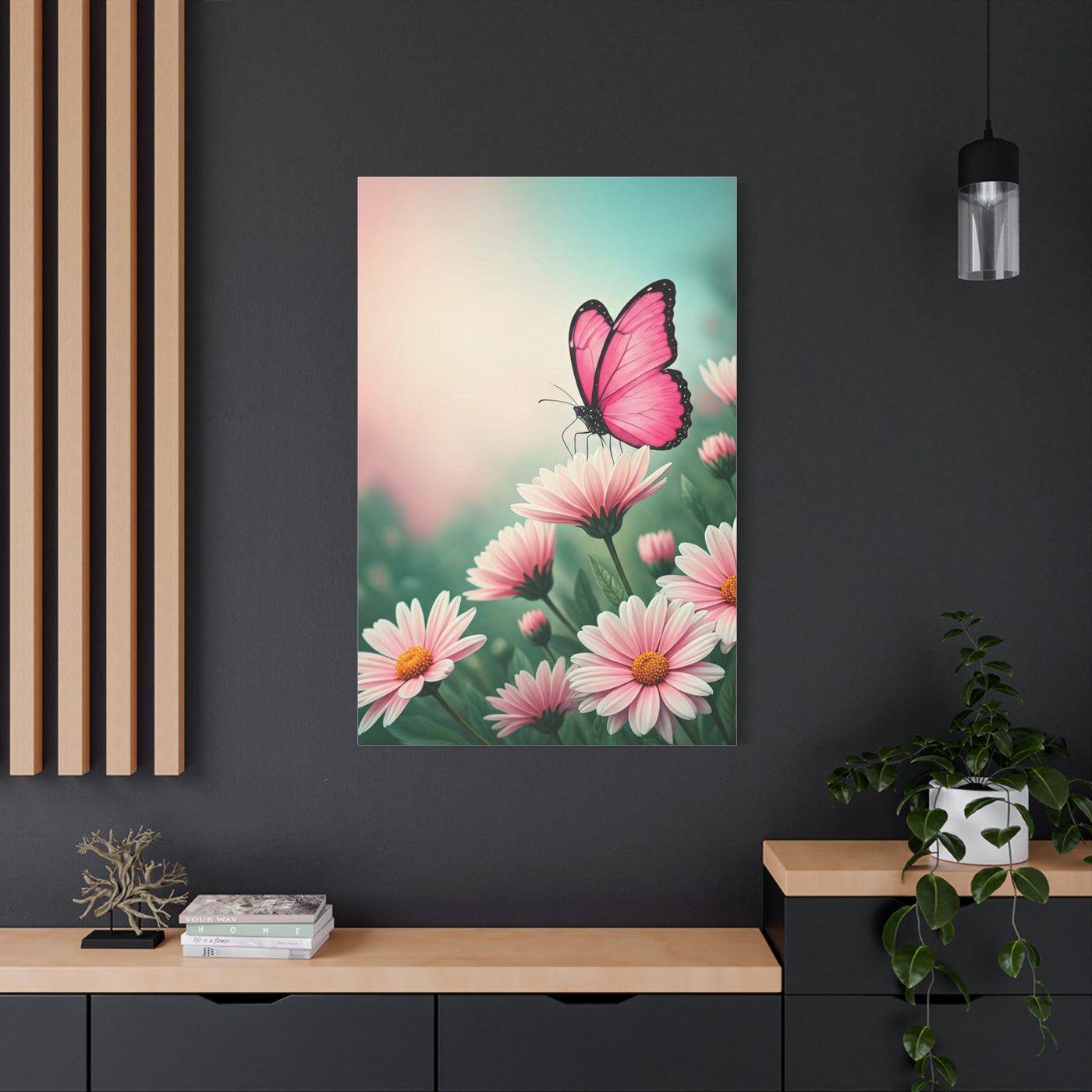 Pink Petal Butterfly Dream Wall Art & Canvas Prints