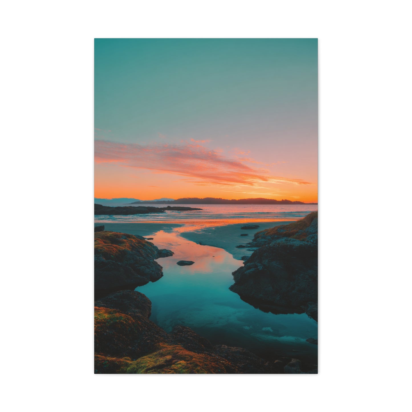 Coastal Sunset Horizon Reflection Wall Art & Canvas Print