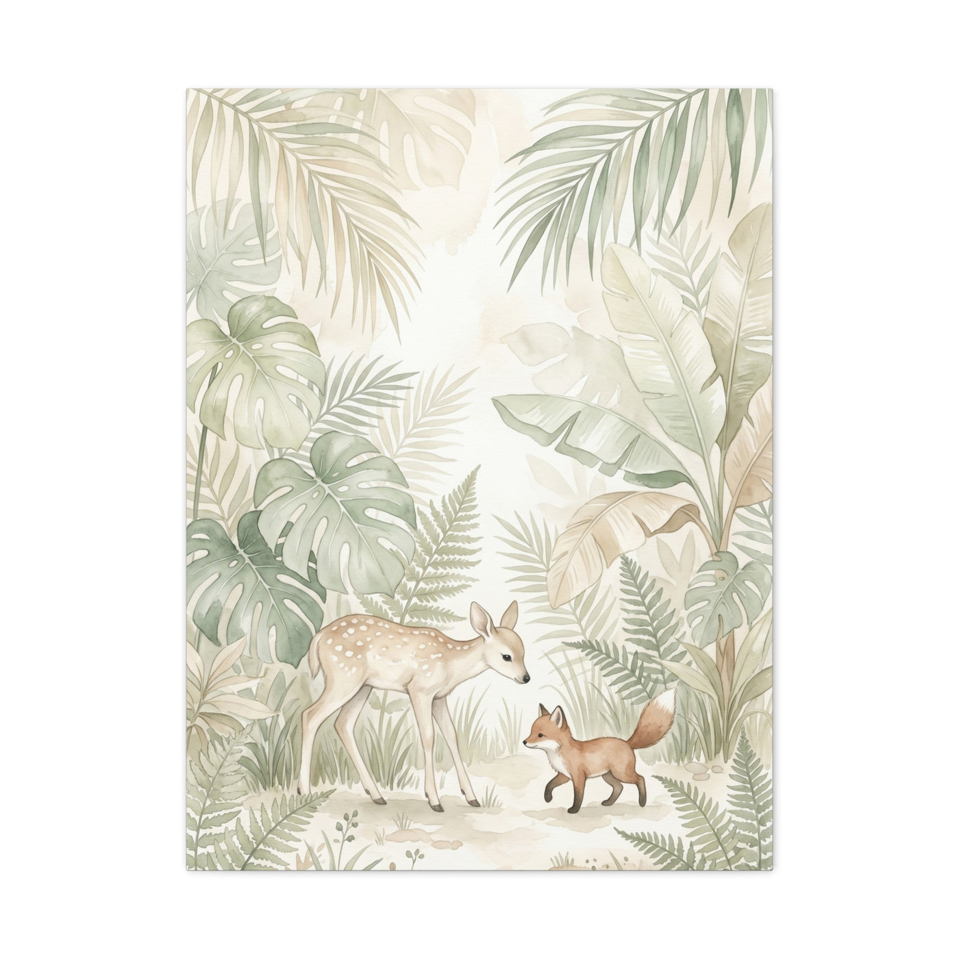 Soft Jungle Nursery Wildlife Tropical Wall Art & Canvas Print
