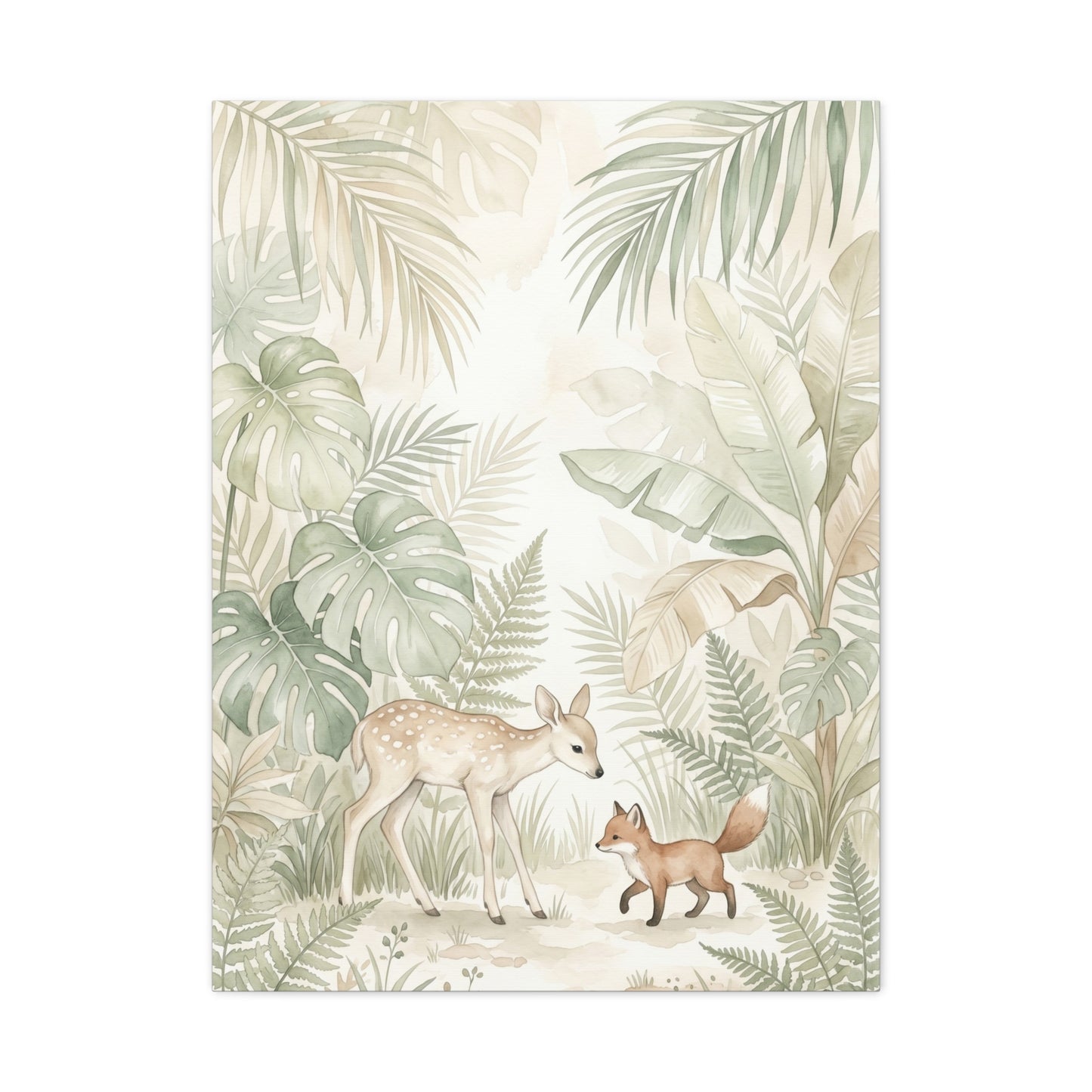 Soft Jungle Nursery Wildlife Tropical Wall Art & Canvas Print