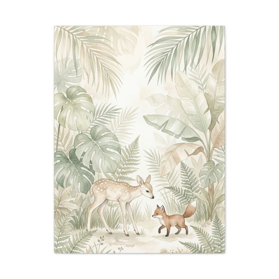 Soft Jungle Nursery Wildlife Tropical Wall Art & Canvas Print